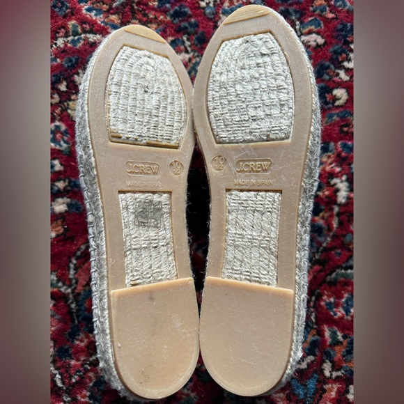 NWT JCREW Made-in-Spain espadrille flats‎ in metallic canvas sz 10.5 - Picture 7 of 11